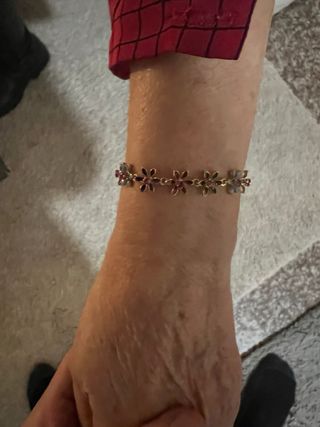 Pulsera Oro 18k Flores Multicolor