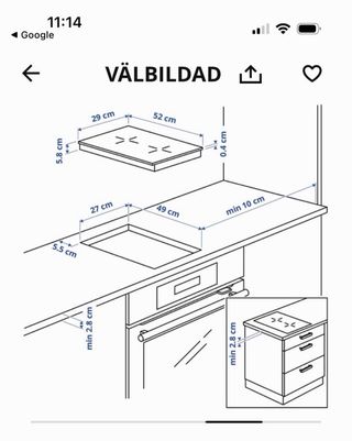 Placa Inducción Ikea 2 fuegos Negra