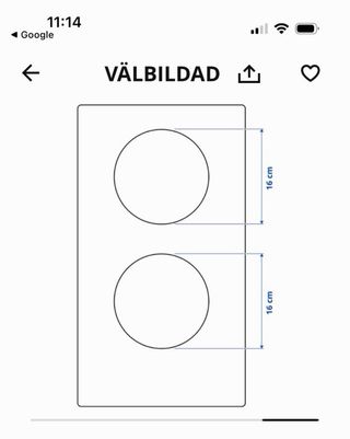 Placa Inducción Ikea 2 fuegos Negra