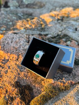 Anillo Plata 925 Esmeralda Natural