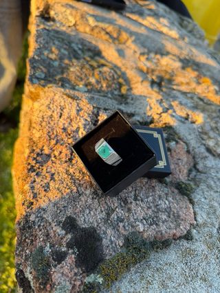 Anillo Plata 925 Esmeralda Natural