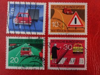 Serie complet 4 sellos RFA normas circulación 1971