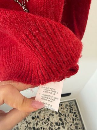 Maglione cropped con strass