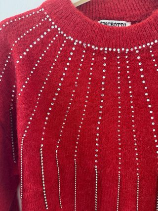 Maglione cropped con strass