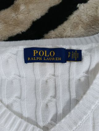 Polo Ralph Lauren jersey blanco trenzado Talla S