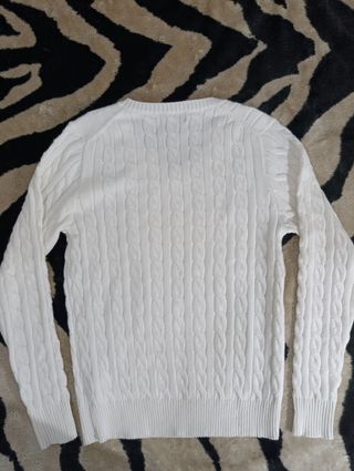 Polo Ralph Lauren jersey blanco trenzado Talla S