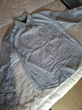 Camisa niño cuadros azul talla 9/10