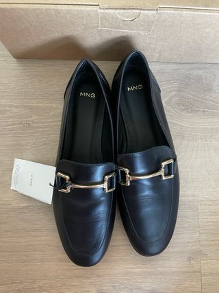 Zapatos Mocasines Piel Negro Talla 39 Mango