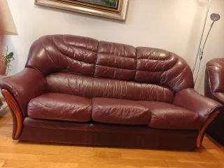 Sofá de cuero marrón elegante