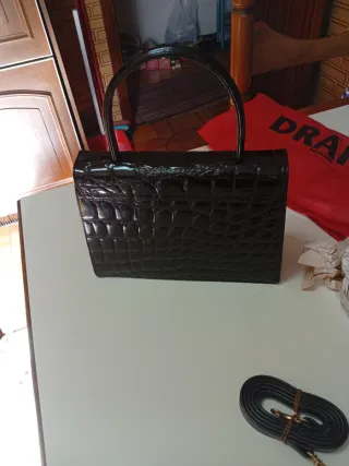 Bolso Piel Cocodrilo Marrón