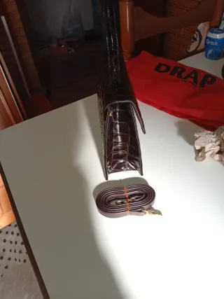 Bolso Piel Cocodrilo Marrón