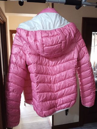 Chaqueta acolchada rosa y blanca Talla XS