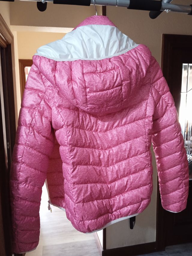 Chaqueta acolchada rosa y blanca Talla XS