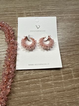 Conjunto joyas Vestopazzo oro rosa y cristales