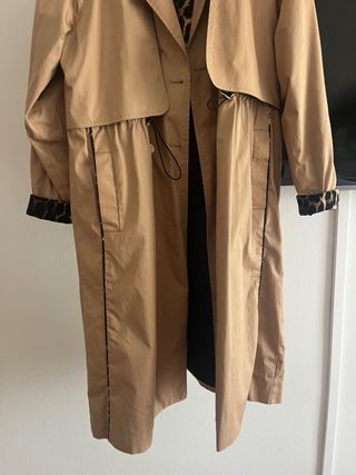 Gabardina Beige con Fodera Animal Print