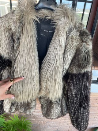 Chaqueta Zara Basic pelo multicolor talla L