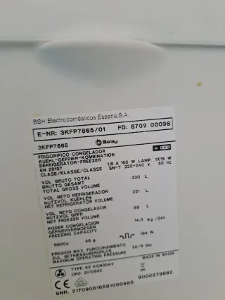 Cajones Frigorífico Balay, Siemens