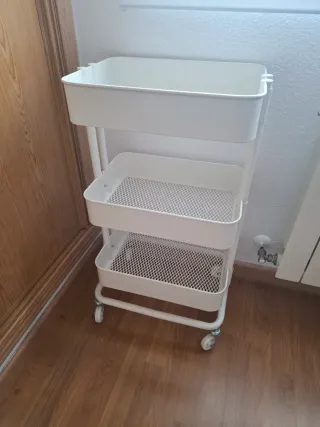 Carro organizador blanco con ruedas