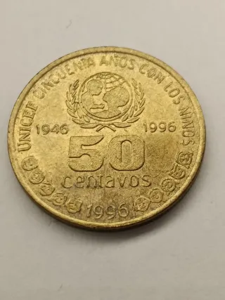 Moneda Conmemorativa UNICEF 50 Centavos 1996