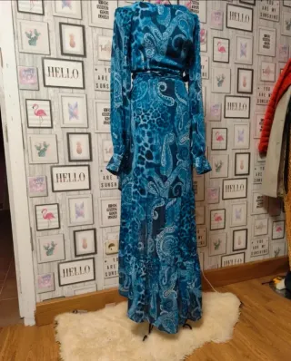 Vestido largo Guess azul océano Talla XS