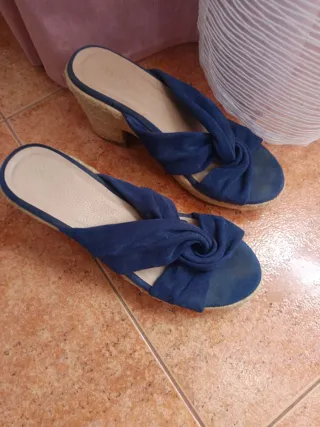 Sandalias esparto azul marino