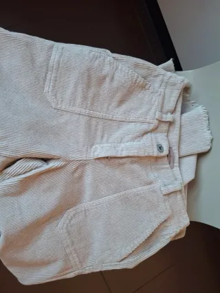Pantalón pana mujer Talla S Beige