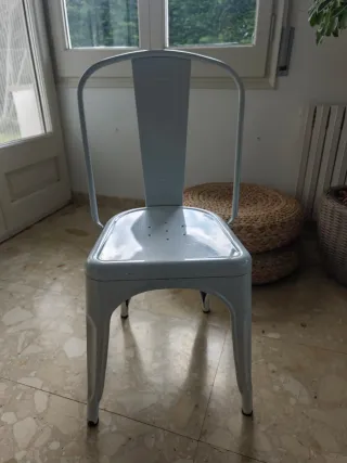 Juego de 2 Sillas Metálicas Industrial Blanca