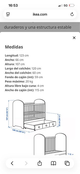 Cuna blanca IKEA