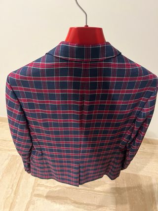 Chaqueta hombre Sport Zara Cuadros Azul y Rojo T46