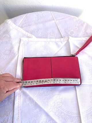 Monedero/Bolso de mano fucsia simil piel