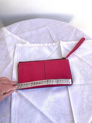 Monedero/Bolso de mano fucsia simil piel