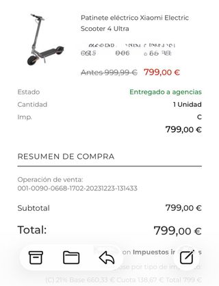 Patinete Eléctrico Xiaomi Electric Scooter 4 Ultra