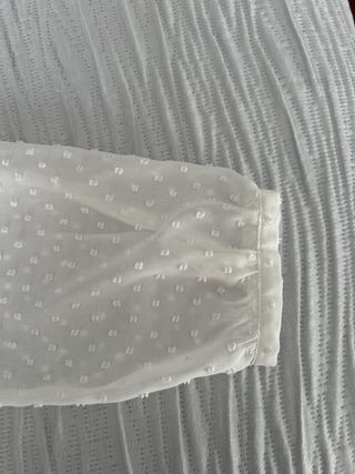 Blusa  blanca gasa de manga larga