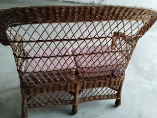 Divano e poltrona in vimini