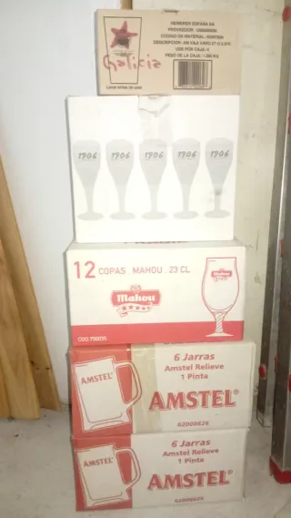 Lote Vasos, Copas y Jarras Amstel Duralex