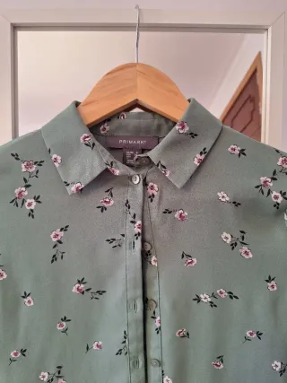 Camisa floral verde e rosa Primark