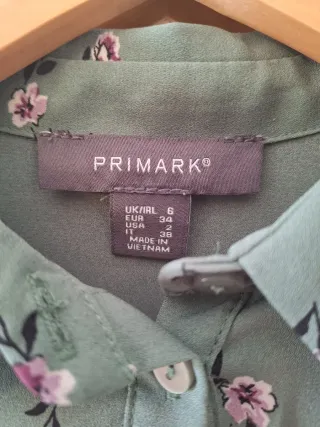 Camisa floral verde e rosa Primark