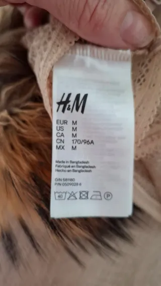 Sujetador lencero H&M encaje beige Talla M