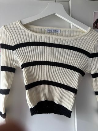 ATTIC TRICOT Jersey Rayas Blanco y Negro