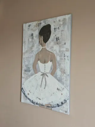 Cuadro  bailarina en colores pastel acrílicos.