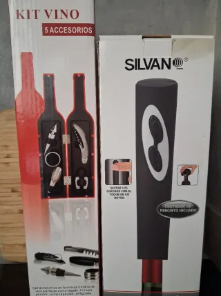 Kit Vino 5 Accesorios y Sacacorchos Eléctrico