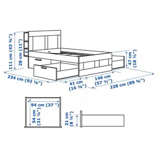 Cama IKEA BRIMNES + Colchón Viscoelástico