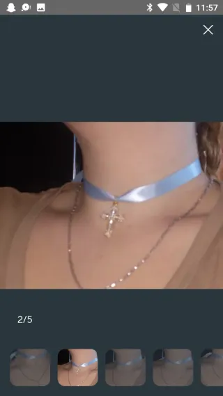 Collar Cruz Fallera Azul y Dorado