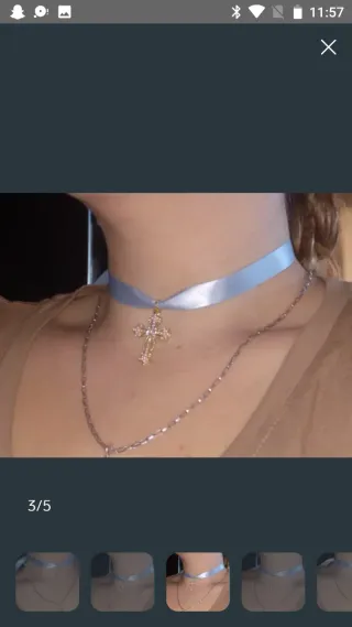 Collar Cruz Fallera Azul y Dorado