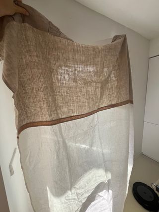 Cortina Zara Home Beige y Blanco Lino