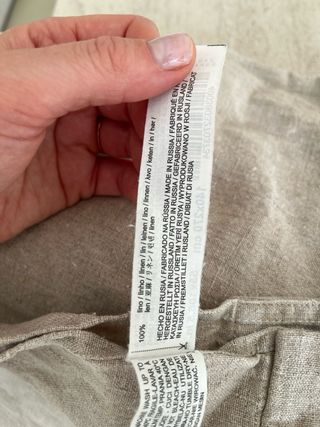 Cortina Zara Home Beige y Blanco Lino