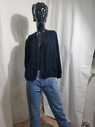 Cardigan aperto in velluto nero