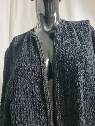 Cardigan aperto in velluto nero