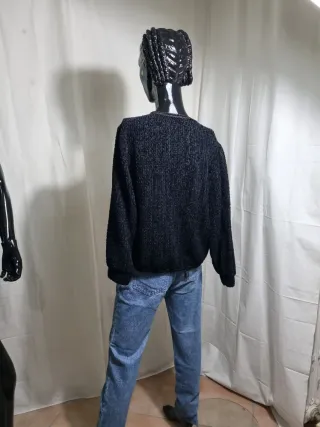 Cardigan aperto in velluto nero