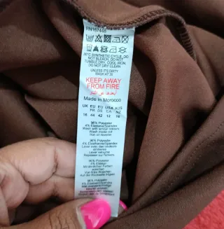 Vestido marrón Boohoo transparencias nuevo 44